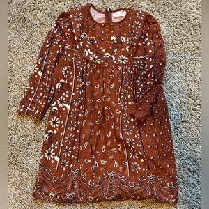 Zara Brown Floral Kids Casual Dress